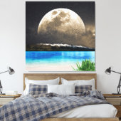 Mond und Strand Leinwanddruck (Insitu (Schlafzimmer))