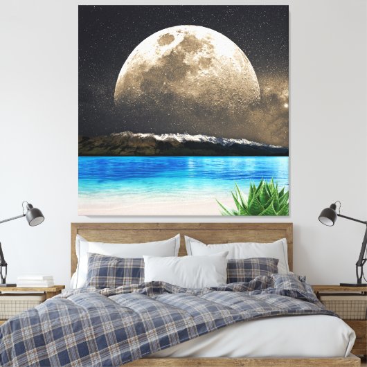 Mond und Strand Leinwanddruck (Insitu (Schlafzimmer))