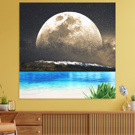 Mond und Strand Leinwanddruck (Insitu (Wohnzimmer))