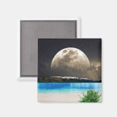 Mond und Strand Magnet (Vorderseite/Rückseite)