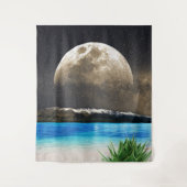 Mond und Strand Wandteppich (Vorderseite)