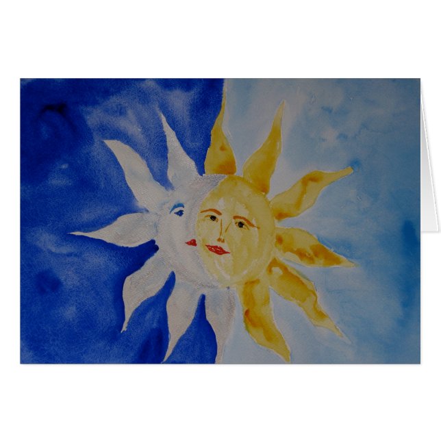 Mond und Sun-Aquarell (Vorderseite (Horizontal))
