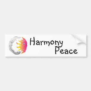 Mond und Sun, Harmonie, Frieden Autoaufkleber