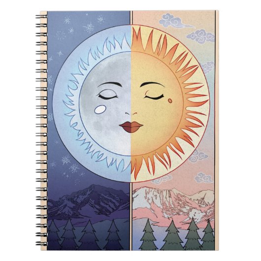 Mond und Sun Vintage Mystery Notebook Notizblock (Vorderseite)