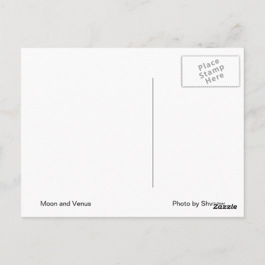 Mond und Venus Postkarte (Rückseite)
