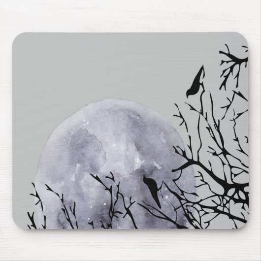 Mond und Vögel Mousepad (Vorne)
