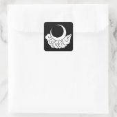 Mond und Wolke Quadratischer Aufkleber (Tasche)