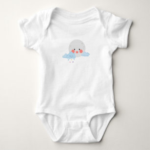 Mond und Wolke süßes Design Baby Strampler