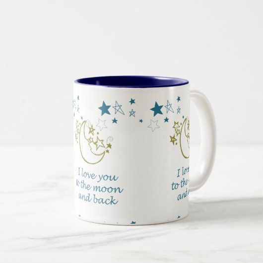 Mond und zurück zweifarbige tasse (VorderseiteRechts)