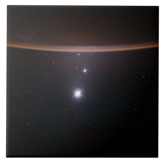 Mond, Venus, Jupiter & Earth (ISS) (NASA) (Space) Fliese (Vorderseite)