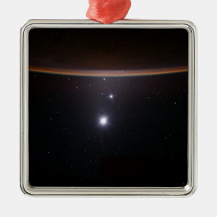 Mond, Venus, Jupiter & Earth (ISS) (NASA) (Space) Ornament Aus Metall
