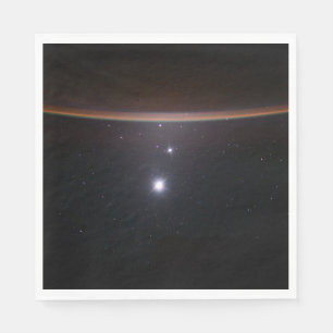Mond, Venus, Jupiter & Earth (ISS) (NASA) (Space) Serviette