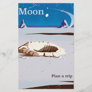 Mond - vintage Sci-Fi-Reiseposter Briefpapier