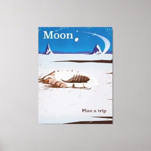 Mond - vintage Sci-Fi-Reiseposter Leinwanddruck
