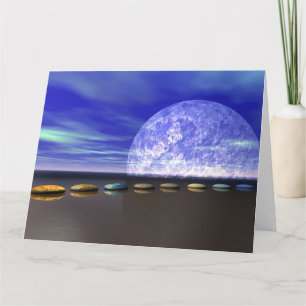 Mond weiß und Stein und Schritte Karte