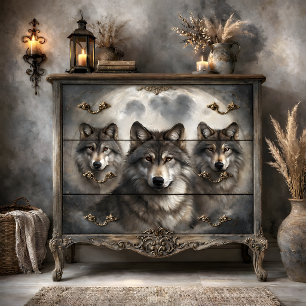 Mond Wolf Rudel Decoupage Seidenpapier