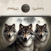 Mond-Wolf-Rudel-Dekupage Seidenpapier