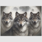 Mond-Wolf-Rudel-Dekupage Seidenpapier (Vorderseite)