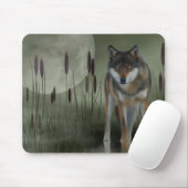 Mond-Wolf - Wolf, Tiere Mousepad (Mit Mouse)