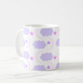 Mond Wolken Sterne Hellrosa Lila Kaffeetasse (Vorderseite Links)