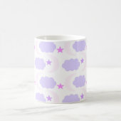 Mond Wolken Sterne Hellrosa Lila Kaffeetasse (Mittel)