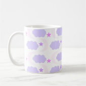 Mond Wolken Sterne Hellrosa Lila Kaffeetasse (Links)