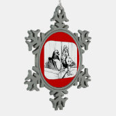 Mondain-Tauben 1981 Schneeflocken Zinn-Ornament (Links)