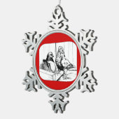 Mondain-Tauben 1981 Schneeflocken Zinn-Ornament (Rechts)