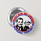 Mondale-Ferraro - Knopf Button (Vorne & Hinten)