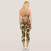 mondäne Weihnachtskunst abstrakt Capri Leggings (Rückseite)