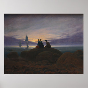 Mondaufgang am Meer (von Caspar David Friedrich) Poster