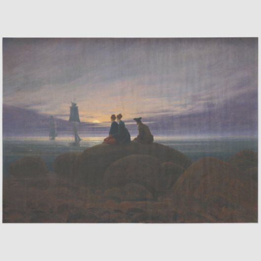 Mondaufgang am Meer (von Caspar David Friedrich) Seidenpapier (Vorderseite)