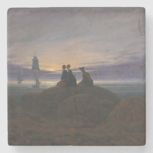 Mondaufgang am Meer (von Caspar David Friedrich) Steinuntersetzer