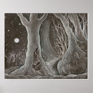 Mondaufgang an der Kreuzung Poster