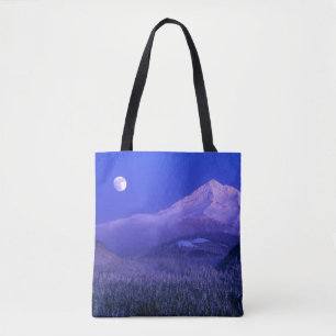 Mondaufgang über dem Mt Hood im Winter, Oregon Tasche
