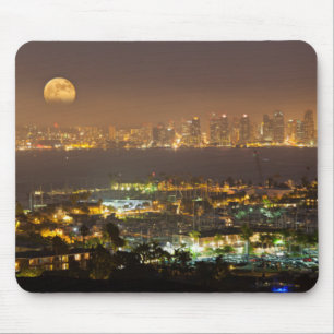 Mondaufgang über der Skyline von San Diego Mousepad