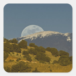 Mondaufgang über die Sangre de Cristo Mountains, Quadratischer Aufkleber
