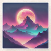 Mondaufstieg Glasuntersetzer (Vorderseite)