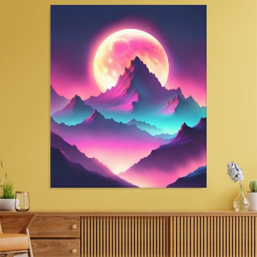 Mondaufstieg Leinwanddruck (Insitu (Wohnzimmer))