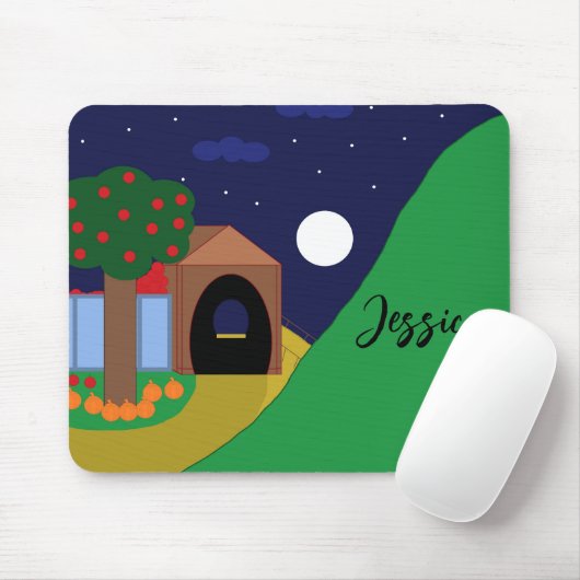 Mondaufstieg mit Apfelbaum und Berg Mousepad (Mit Mouse)