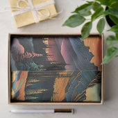 Mondaufstieg über Berge, Retro-Farbgestaltung Seidenpapier (Geschenk)