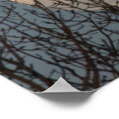 Mondaufstieg über dem Baumposter Poster (Ecke)