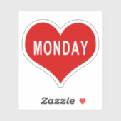 MONDAY Red Liebe Heart Vinyl Sticker (Blatt)