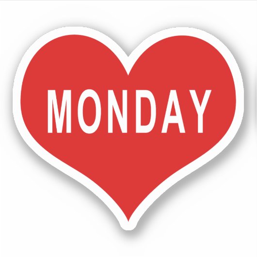 MONDAY Red Liebe Heart Vinyl Sticker (Vorderseite)
