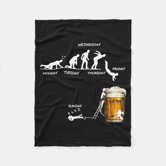 Monday Tuesday Thursday Friday Saturday Sunday Bee Fleecedecke (Vorderseite)