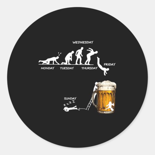 Monday Tuesday Thursday Friday Saturday Sunday Bee Runder Aufkleber (Vorderseite)