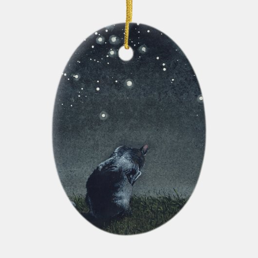 "Mondbaden" Keramik Ornament (Vorne)