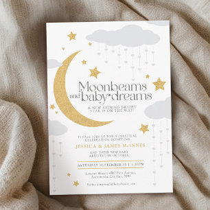 Mondbalken und Babyträume Babydusche Einladung