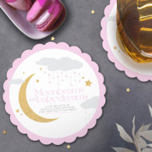 Mondbalken und Babyträume Babydusche rosa