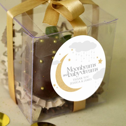 Mondbalken und Babyträume Babydusche Runder Aufkleber